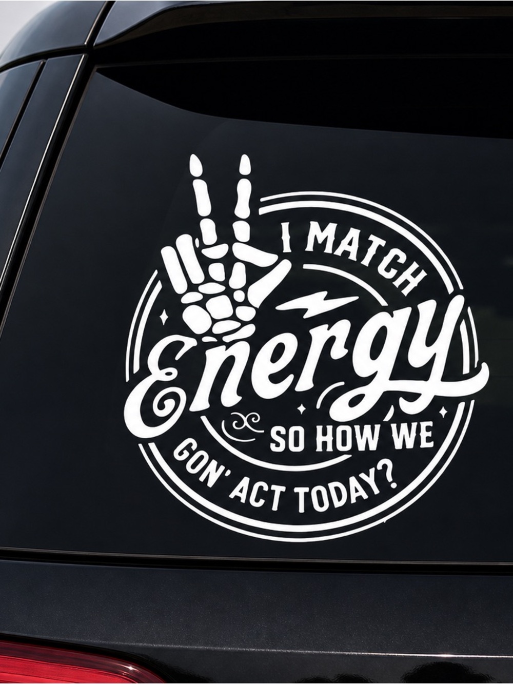 7 inch "I Match Energy" Vinyl Decal